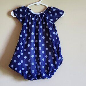 Baby Essentials - Baby Girl Poka Dot Bubble Romper. Size 9 Months